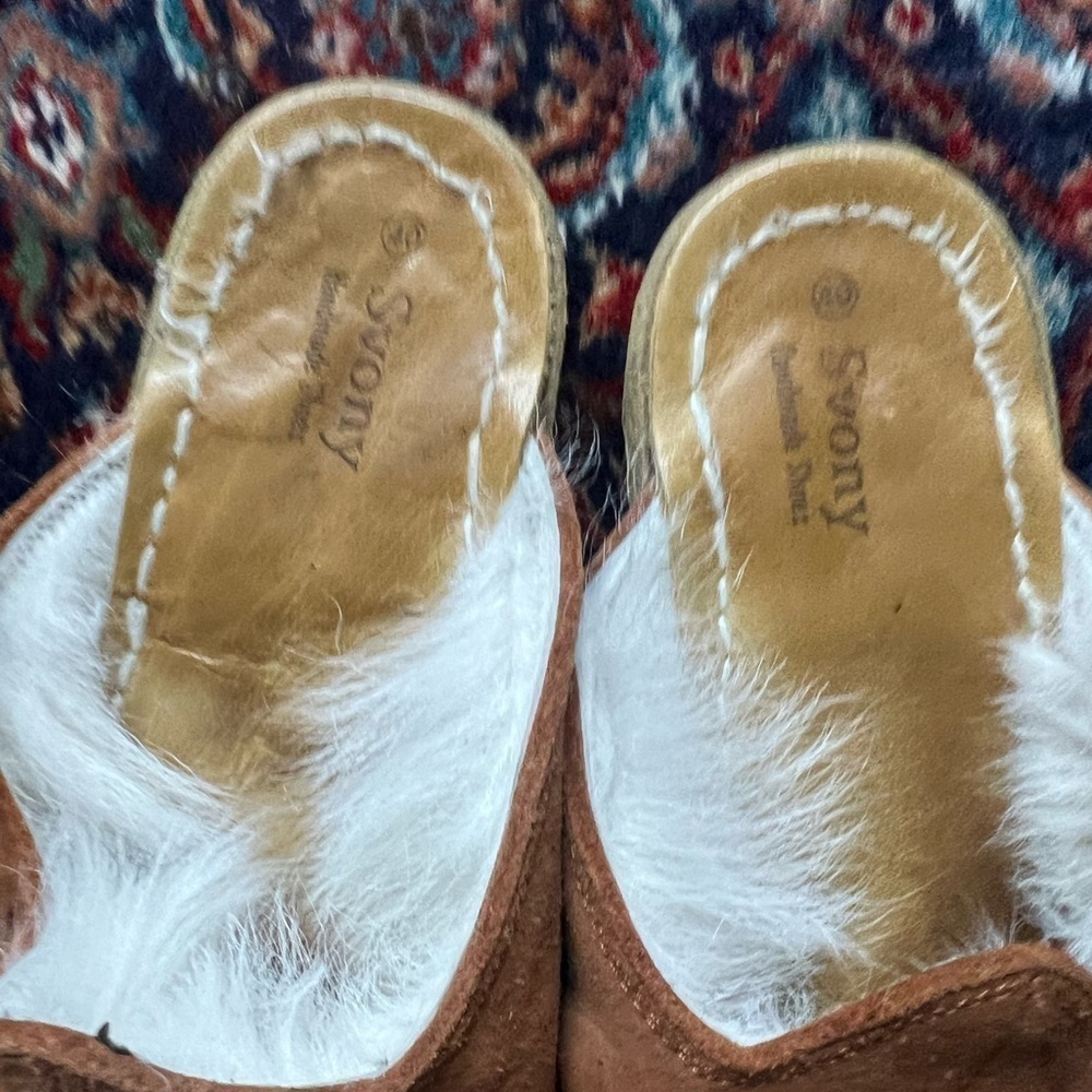 Svony Brown Suede Fur Lined Mules, size 40 - Picture 4 of 7